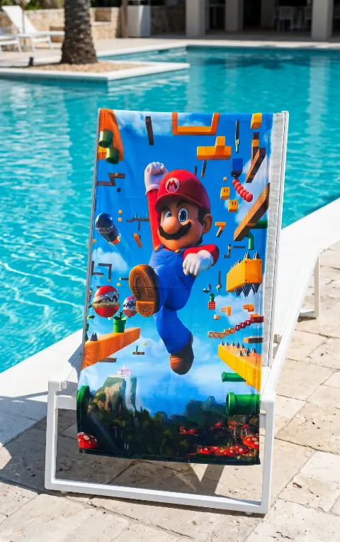 Toalla De Baño Microfibra Mario Bros Secado Rapido