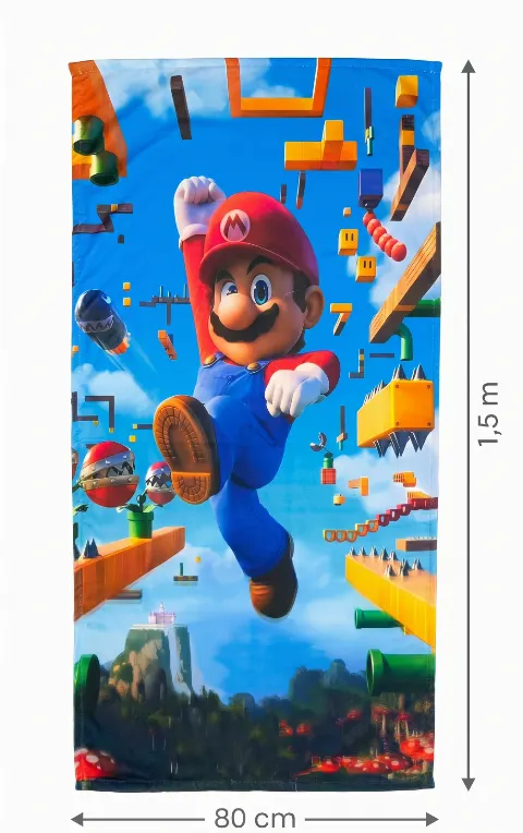 Toalla De Baño Microfibra Mario Bros Secado Rapido